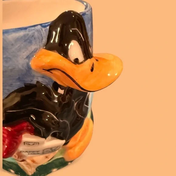 Vintage 1998 Looney Tunes Daffy Duck Sculpted Mug | Gibson 3D 16oz - Picture 8 of 11
